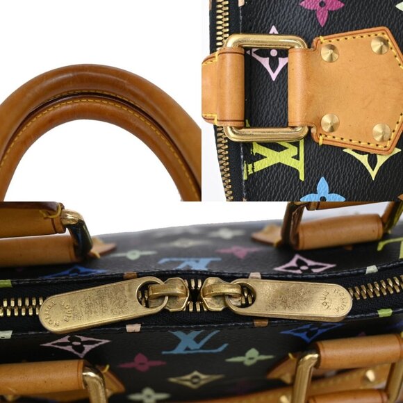 LOUIS VUITTON LV Logo Alma Hand Bag Monogram Multi Color Black M92646 50EE642 - Picture 9 of 12